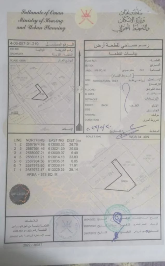أرض زراعية فضاء للبيع