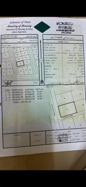 ارض كونر للبيع في بركاء الفليج