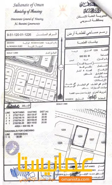للبيع ارض سكنيه في الروضه الاقتصادية في محضه
