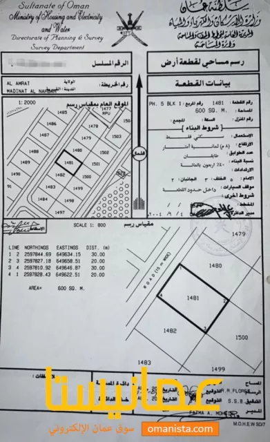 للبيع ارض سكنية وسطية ف العامرات في مدينة النهضة 5/1