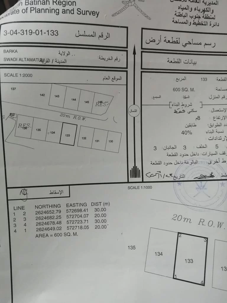 ارض سكنية السوادي الطماطم الجديدة ( حي الرخاء )