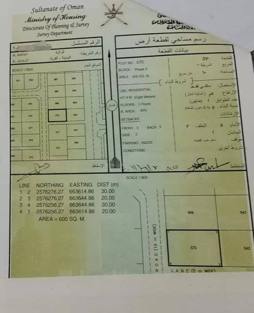 ارض سكنية في العامرات للبيع