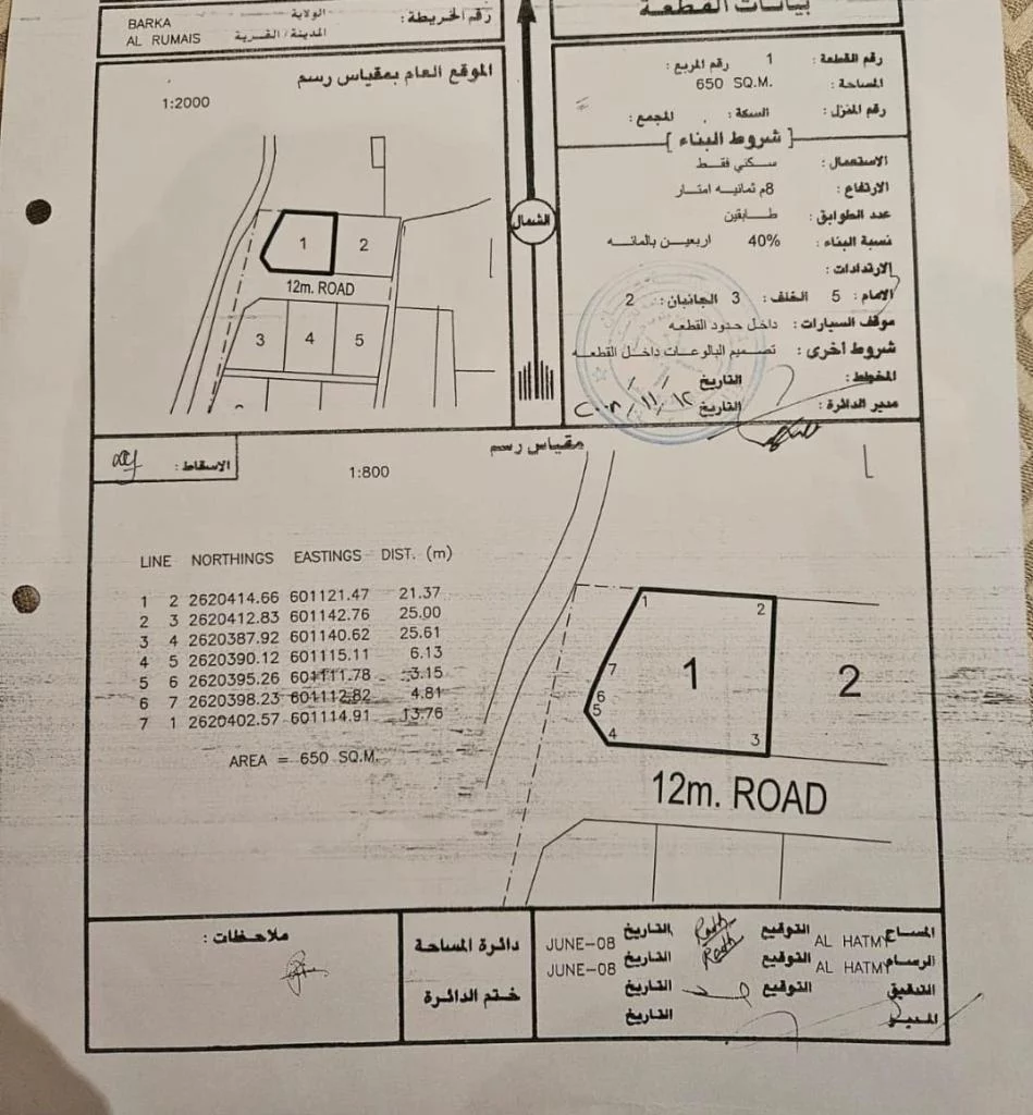 أرض سكنية للبيع الرميس شمال