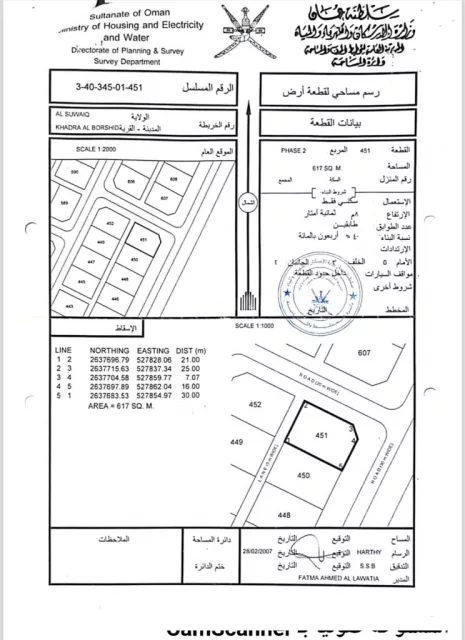 ارض كونر في السويق منطقة خضراء ال بورشيد جنوب الشارع