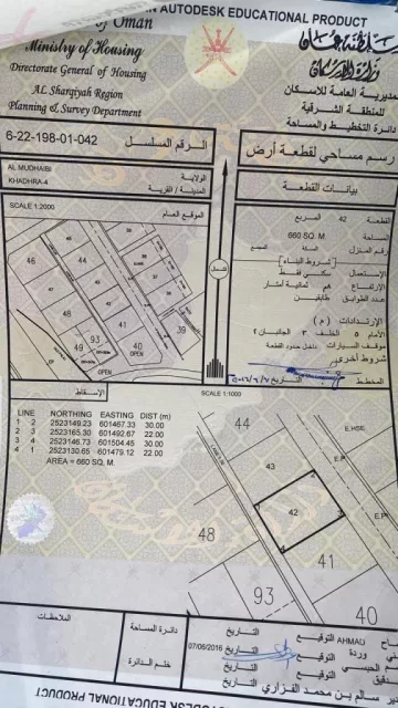 للبيع ارض بالخضراء بني دفاع