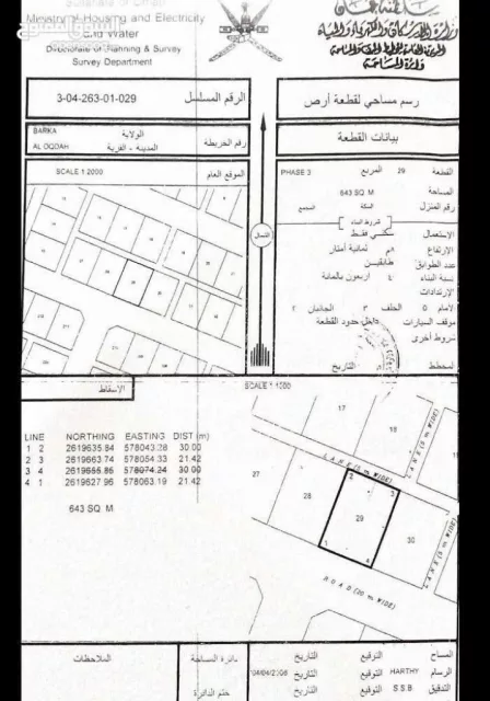 أرض للبيع المساحة643