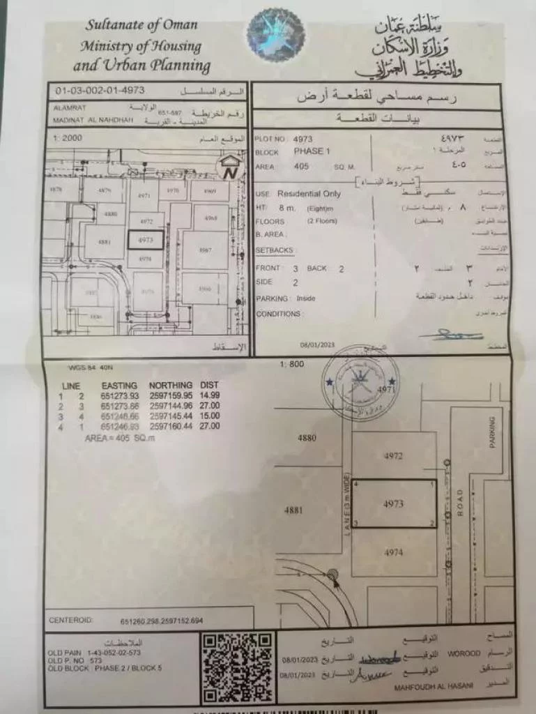 العامرات مدينة النهضه مساحتها 405م