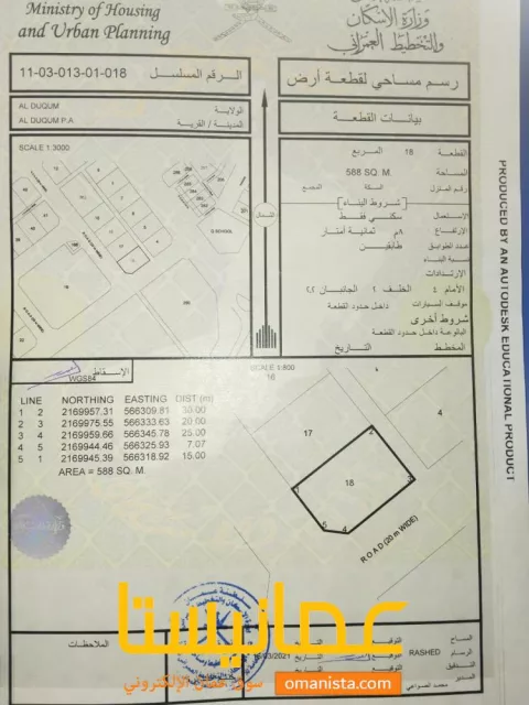 ارض سكنية في ولاية الدقم