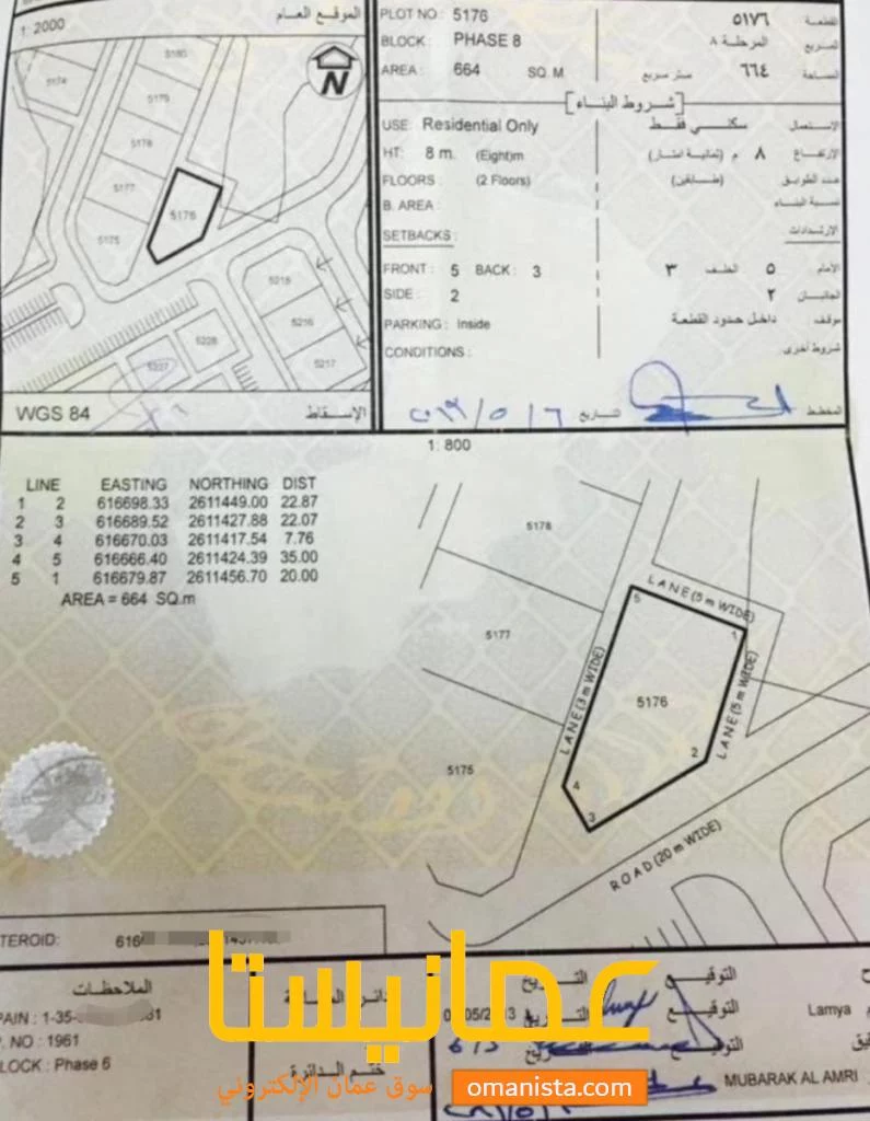 ارض سكنية للبيع في المعبيلة ٦
