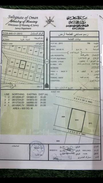 مخطط الدهس جنوب بركاء ارض سكنيه للبيع مطلوب 7500