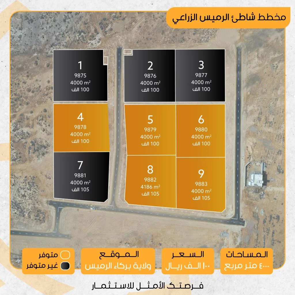 مخطط زراعي للبيع يوجد موافقه لوحده سكنيه