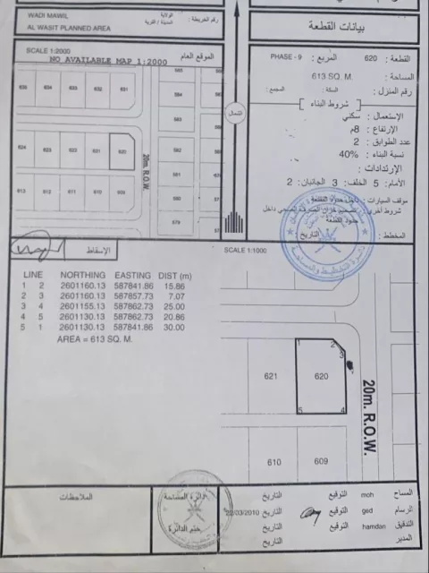 ارض في وادي المعاول كووورنر للبيع