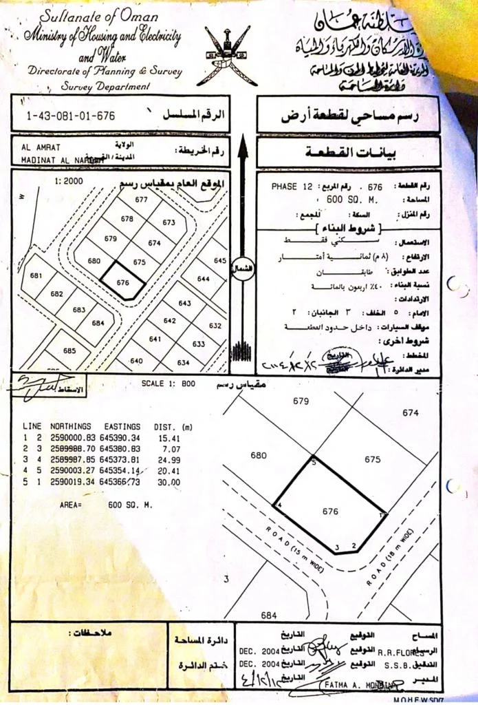 ارض سكنية كورنر بالعامرات النهضة 12