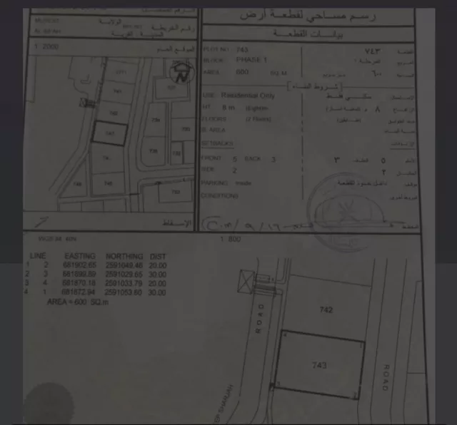 ارض سكنيةمسقط السيفه