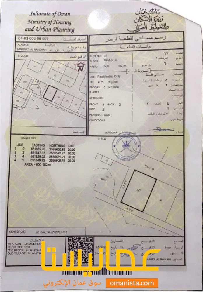 أرض للبيع في مدينه النهضه المرحله السادسه