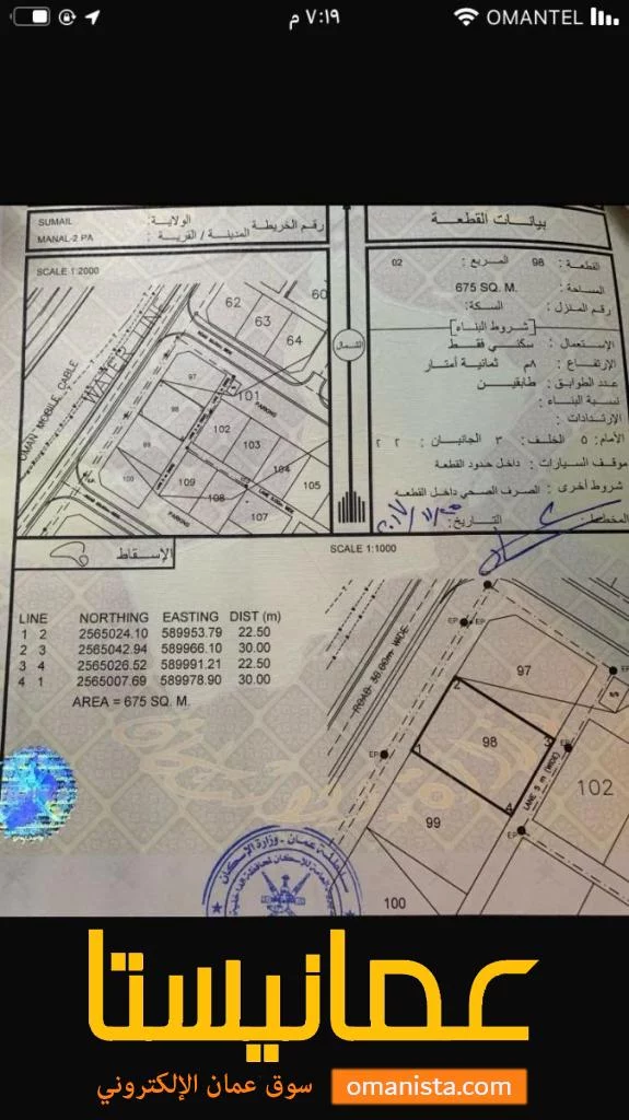 للبيع ارض سكنية وسطية في سمائل في وادي بني رواحة في منال2