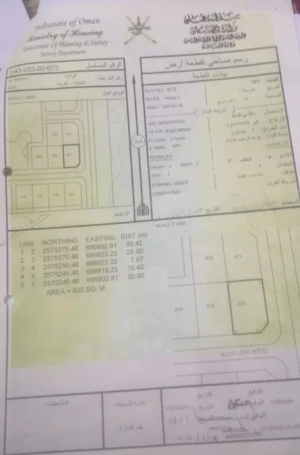 للبيع ارض سكنيه العامرات/بعي