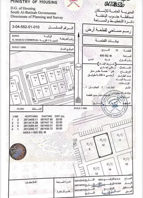 ارض للبيع بركاء
