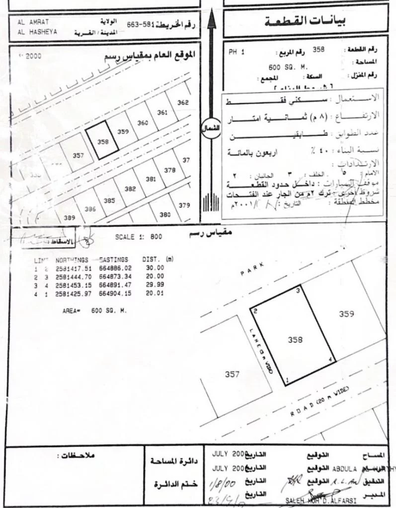 ارض سكنية في الحشية ١ للبيع