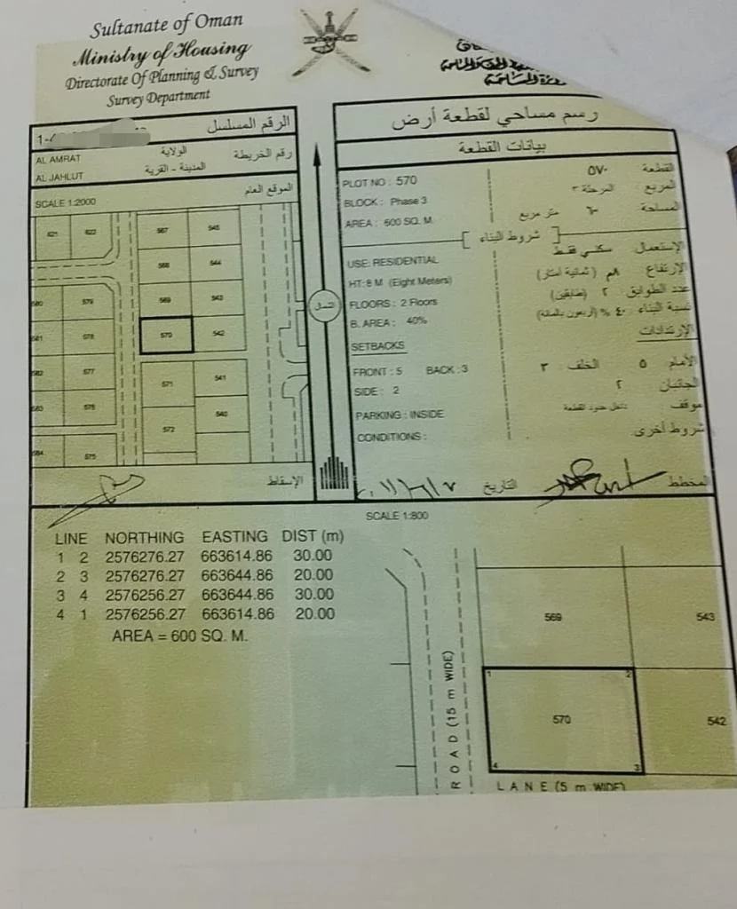 ارض سكنية في العامرات للبيع