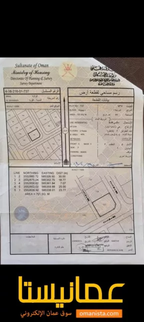 للبيع أرض في السحاماه/ سمائل
