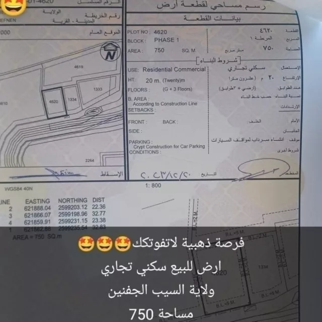 فرصة ذهبية ارض سكني تجاري بمساحة كبيبرة مواقع ممتاز