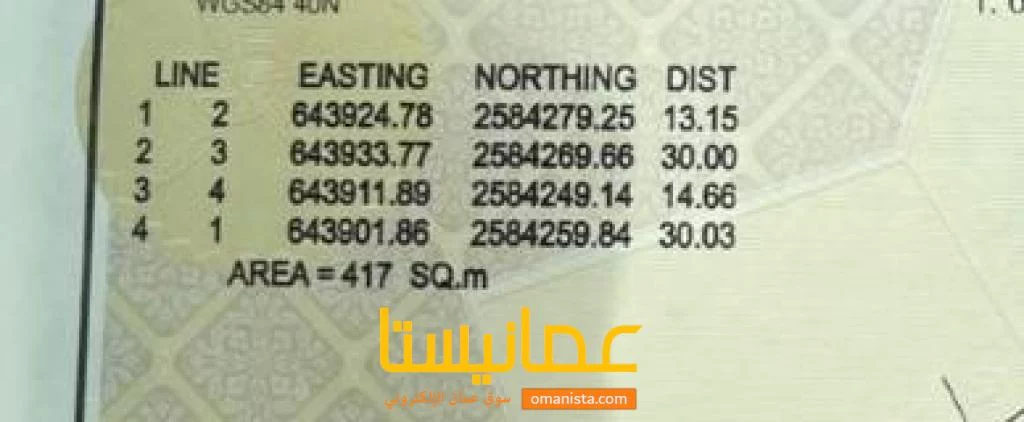 ارضيين شبك سكنيات للبيع في العامرات الامتداد مساحة 417 متر للارض