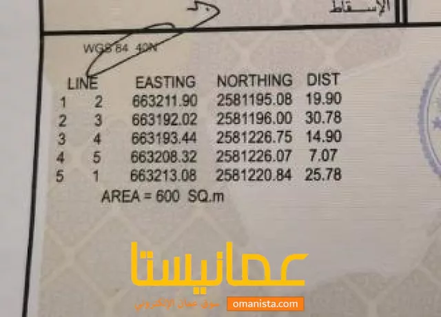 ارض سكنيه للبيع في العامرات جحلوت الاؤلى