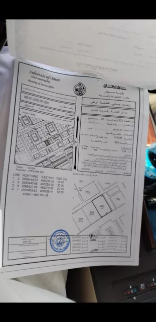 فرصه للبيع أرض سكنيه في مويلح ٧ ولاية صحار بها تصريح شقق