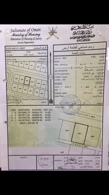 ارض سكنيه مخطط الدهس جنوب بركاء مطلوب ٧٣٠٠