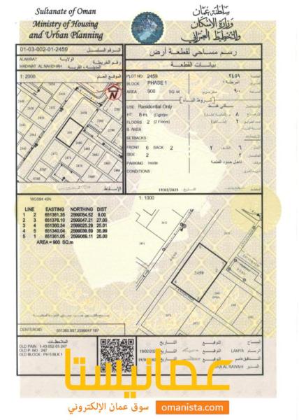 للبيع ارض سكنية شبه كورنر ممتازة في مدينة النهضة 1رقم 2459