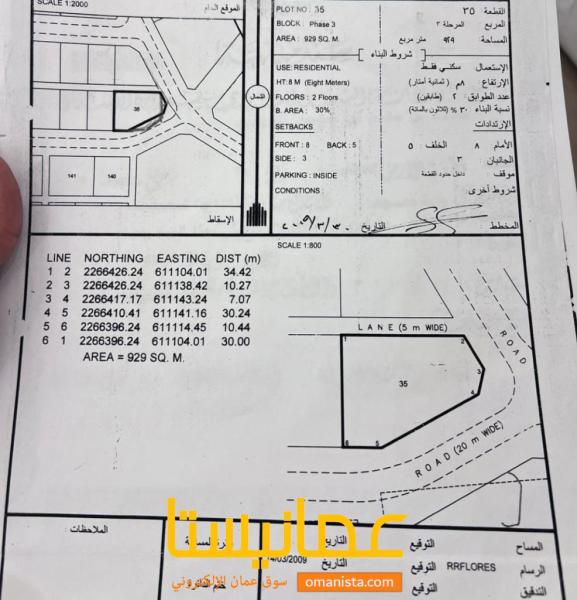 ارض سكنية مميزة في محوت منطقة الخلفوف رقم القطعة 35