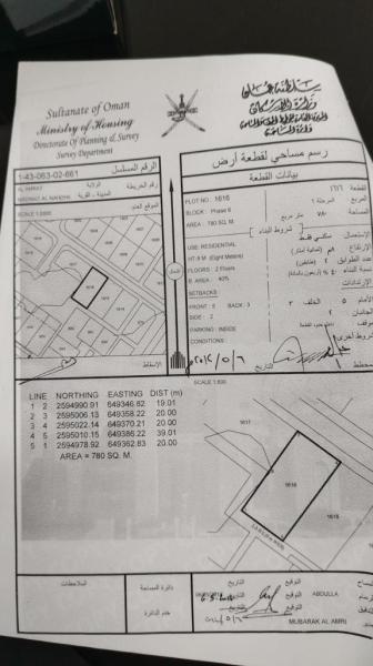 ارض سكنيه العامرات