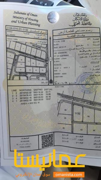 للبيع ارض سكنية ممتازة في بركاء الهرم الشمال زاوية رقم القطعة 11