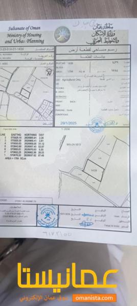 ارض زراعية مميزة في المصنعة محارة رقم القطعة 1439