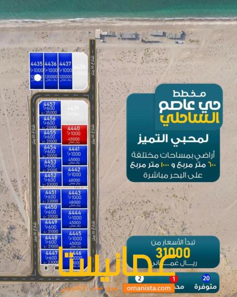 مخطط جديد الأمتلاك أرضك سكني بإطلالة على البحر مباشرة مخطط حي عا