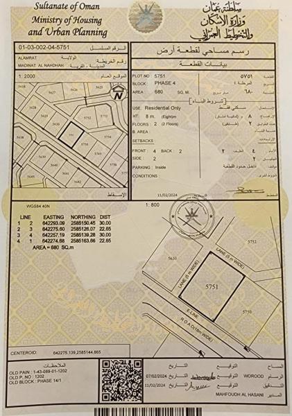للبيع ارض سكني العامرات مدينة النهضه مربع 14/1