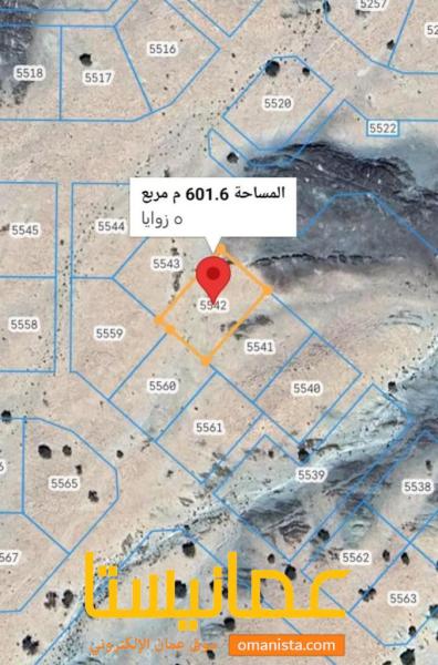ارض سكني للبيع في جحلوت مساحة الأرض 600 م