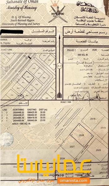 أرض سكنية ف بركاءالفليج المعمورة