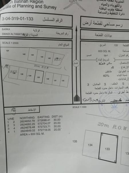 ارض سكنية السوادي الطماطم الجديدة ( حي الرخاء )