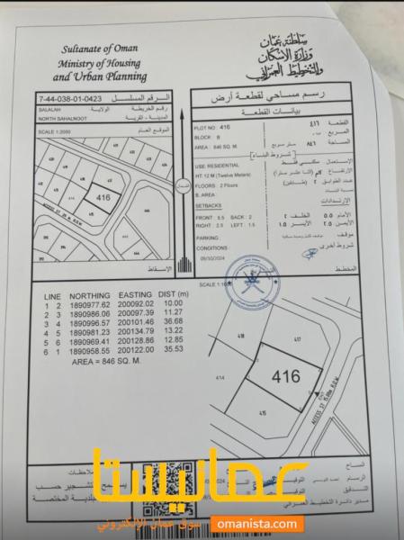 سكنيه صحنلوت الشماليه مربع ب من المالك مباشرة للبيع