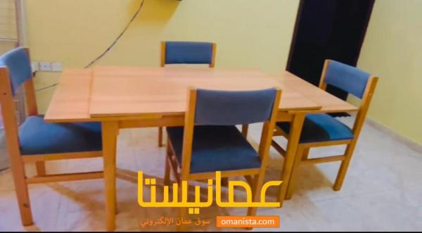 Wooden Dining table with four seater for sale in muscat