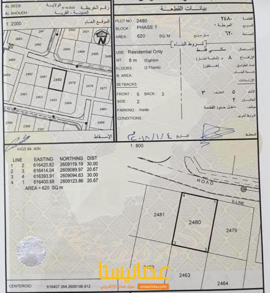 فرصة للبيع ارض سكنيه الخوض 6