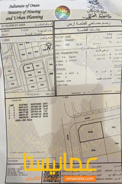 ارض للبيع جحلوت الاولى