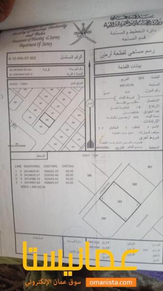 للبيع ارض سكنية ممتازة في جعلان بني بوعلي الأشخرة وسطية رقم القط