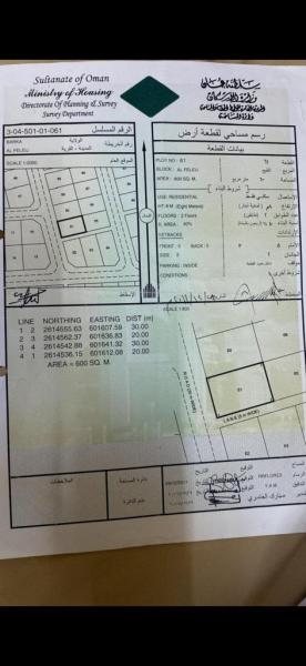 ارض كونر للبيع في بركاء الفليج