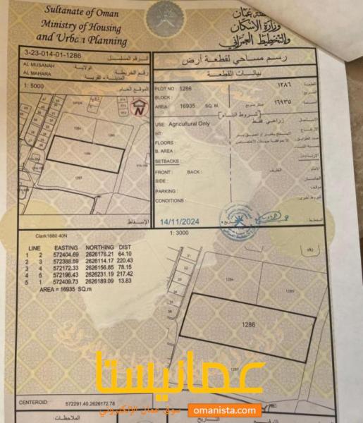 ارض زراعي راعيه للبيع