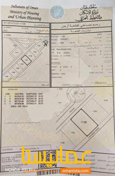 للبيع ارض سكنية وسطية في العامرات في بعي سابقا جحلوت 2