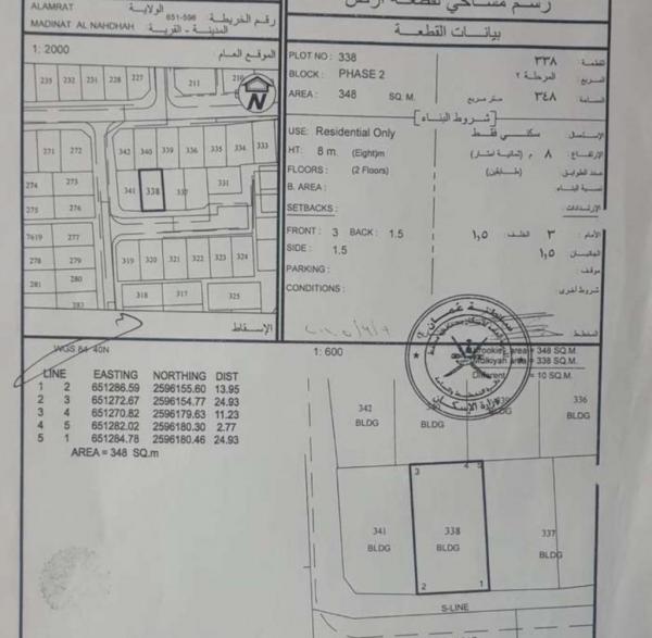 أرض مميزة للبيع في العامرات المنطقة الثالثة