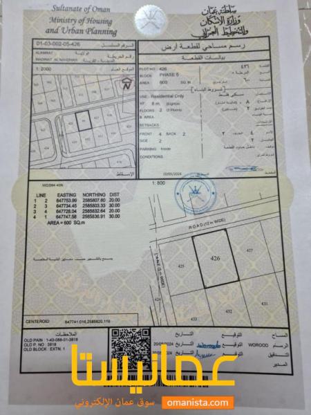 للبيع ارض سكنية وسطية في العامرات في مدينة النهضة5